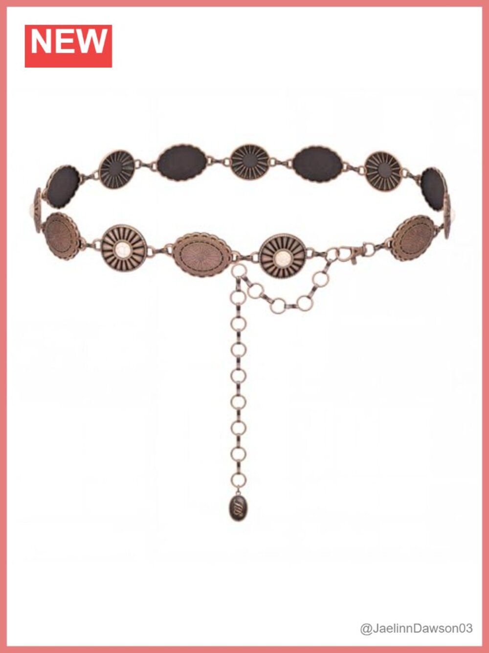 Western Concho Chain Belt Metal Link Adjustable Cowgirl Waist Chain
